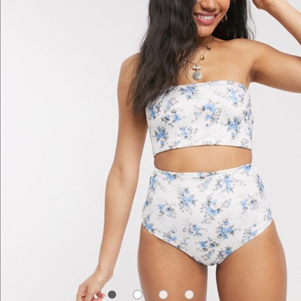 ASOS ditsy floral high waisted bikini